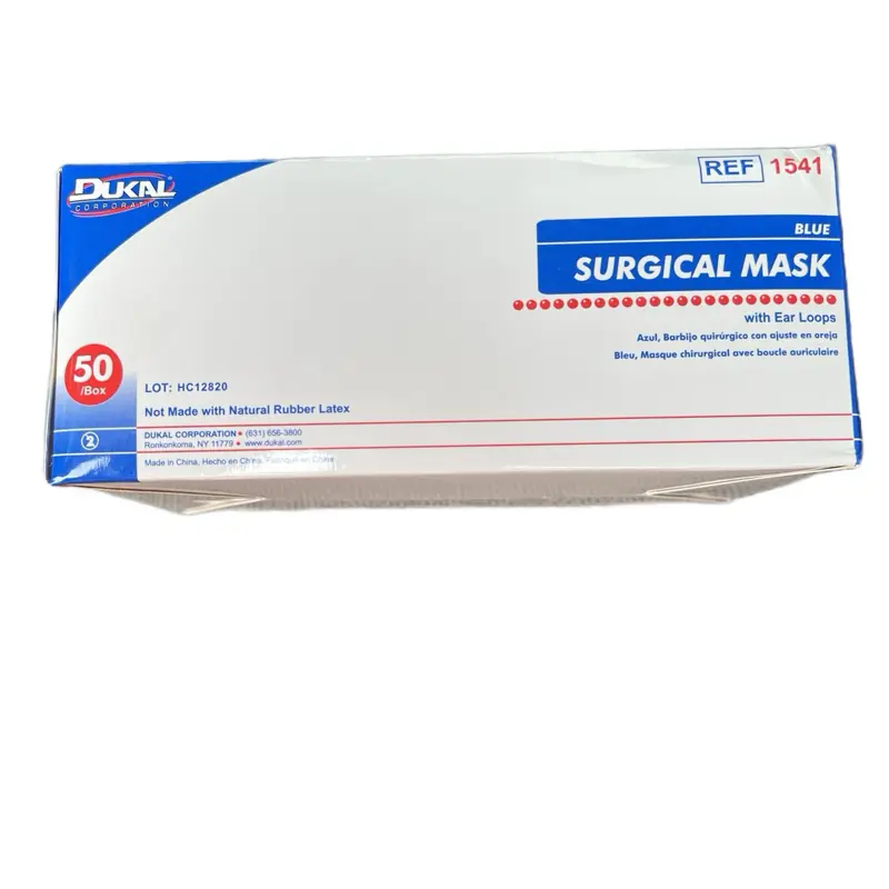 Dukal Surgical Mask, Blue, REF 1541, Box of 50 Masks