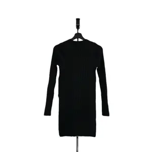 Mango Black Ribbed Dress with Side Slit - Stylish & Comfortable Women's Fashion