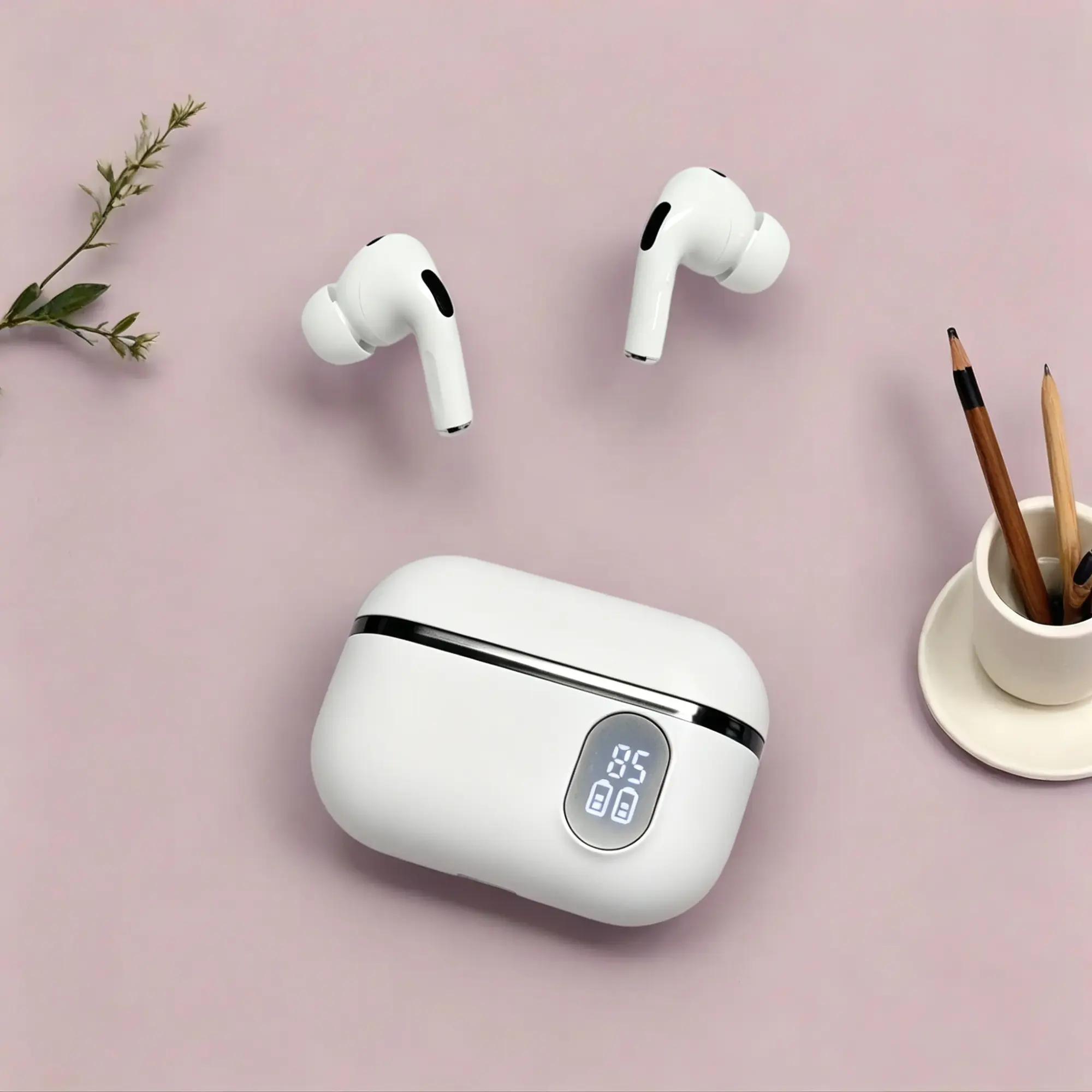 Fluffdrip T01 True Wireless Earbuds - Vintage Leather Aesthetic, Smart LED Display, Metallic Design, Comfortable Wearable Tech, Stable Bluetooth Connection, Digital Charging, Long-Lasting Batteries, Black Electronics, In Ear