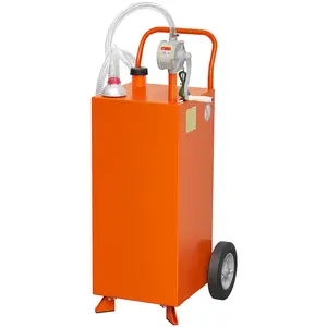 30 Gallon Fuel Caddy,Fuel Storage Tank with Manual Transfer Pump,Gasoline Diesel Fuel Container for Cars, Lawn Mowers, ATVs, Boats, More, Orange