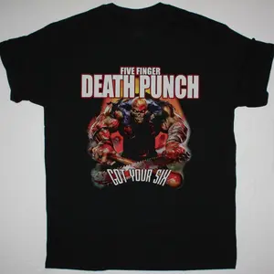 FIVE FINGER DEATH PUNCH GOT YOUR SIX NEW BLACK T-SHIRT