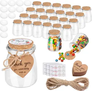 AIXIANG 30 Set 3.5 oz Glass Jars with Cork Lid & Airtight Seal - Rustic Wedding Favors, Baby Shower Gifts, Candy & Spice Storage - Includes Twine, Labels (Multi-Purpose, Eco-Friendly)