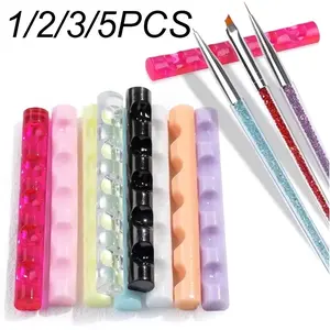 1/2/3/5PCS Professional Nail Brush Rack Shelf Organizer Colorful Pen Rest Display Acrylic Stand Holder Showing Shelf Manicure Tools Accessories