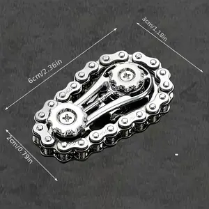 DIY Toys Stress Relief Handmade Fidget Spinner with Gold Chain Design for Anxiety Relief and Focus