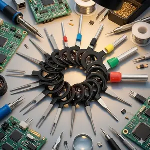 Professional Automotive Electrical Tool Kit; multipurpose Stainless Terminal Crimper, Durable Pin Extractor, wire Connectors, Audio and Circuit repair Tools, essential Connector Removal Set for Car electronics Maintenance