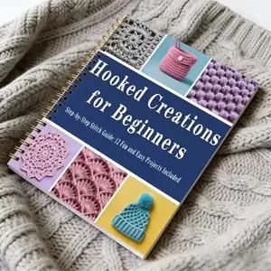 Crochet Beginner Guide Book, Easy Crochet Patterns Tutorial, 12 Fun Handmade Projects, Perfect for Newbies, Creative Crafting Handbook, Stitch