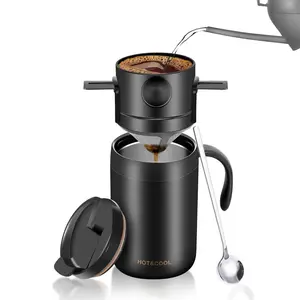 3-Piece Portable Hand-Brew Coffee Set, Multi-Functional Stainless Steel Insulated Cups, Home & Travel Coffee Kit, Durable Design
