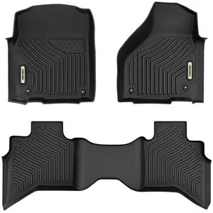 YITAMOTOR Custom Fit Floor Mats for 2013-2018 Dodge Ram 1500 Quad Cab, 2019-2024 Dodge Ram 1500 Classic Quad Cab (NOT for New Body), All Weather Front & 2nd Seat Floor Liners Protector Car Interior Accessory Truck Accessories
