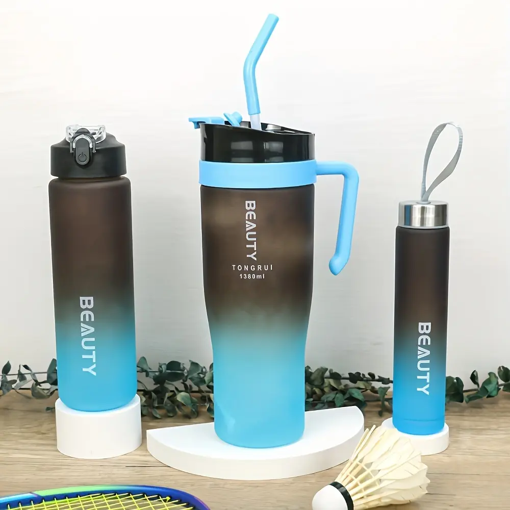 Gradient Black and Blue Three-Piece Set