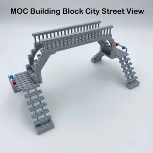 City Road Pedestrian Street View Ornament, Small Particle Children's Assembly Building Blocks Toy, Birthday Gift, Creative Blocks Toy