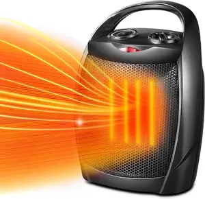 [3 in 1 Home Must-Have]Small Electric Space for Indoor Use - 1500W Electric Ceramic Heater, Portable Heater Fan for Office with Adjustable Thermostat - Portable, Quiet, Safe & Rapid - ETL certified for Bedroom, Office,Desk Labor Day Special Velvet Bloom15