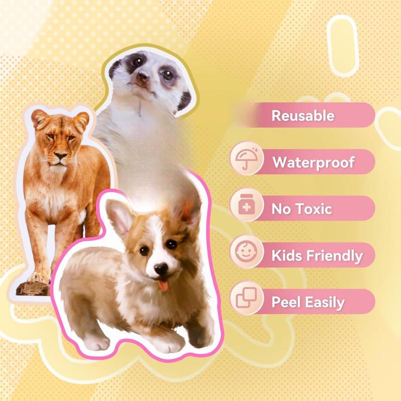 Cute Animal Reward Stickers for Kids & Teachers 300 Adorable Waterproof Decals for Classroom School Supplies Party Favors & Potty Training Charts