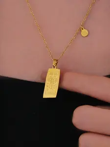 European Style Zodiac Pendant Necklace, Stainless Steel Unisex Jewelry, Casual Plain Design, Perfect Gift for All Seasons