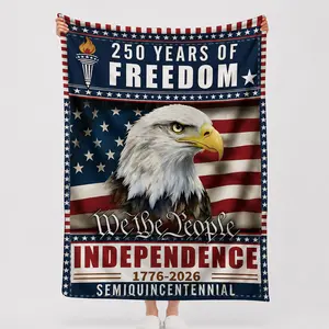 4th of July blanket, Independence Day throw blanket, American flag star stripe blanket, red white blue patriotic fleece blanket, soft plush sofa blanket, holiday decor outdoor picnic blanket