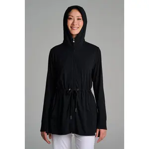 Women's Waterfront Hoodie with Adjustable Waist | Black