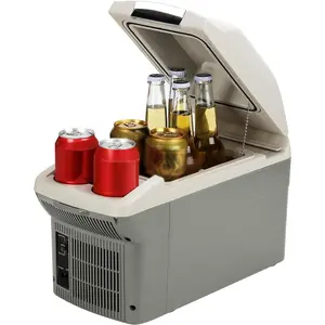 12V  Refrigerator Cooler/Warmer 8 Quart (9L) 40?~140?,12 Volt DC &110V AC, Electric  Fridge Portable Compact Camping Cooler Thermoelectric 12V Small Fridge for , RV, Camping (Grey)