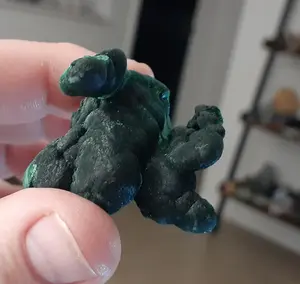 Scorpion Shaped Deep Forrest Green Velvet Malachite Ball. Guangdong, China.