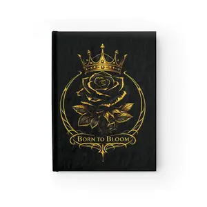Born to Bloom Rose Journal | Gold Crown Floral Notebook