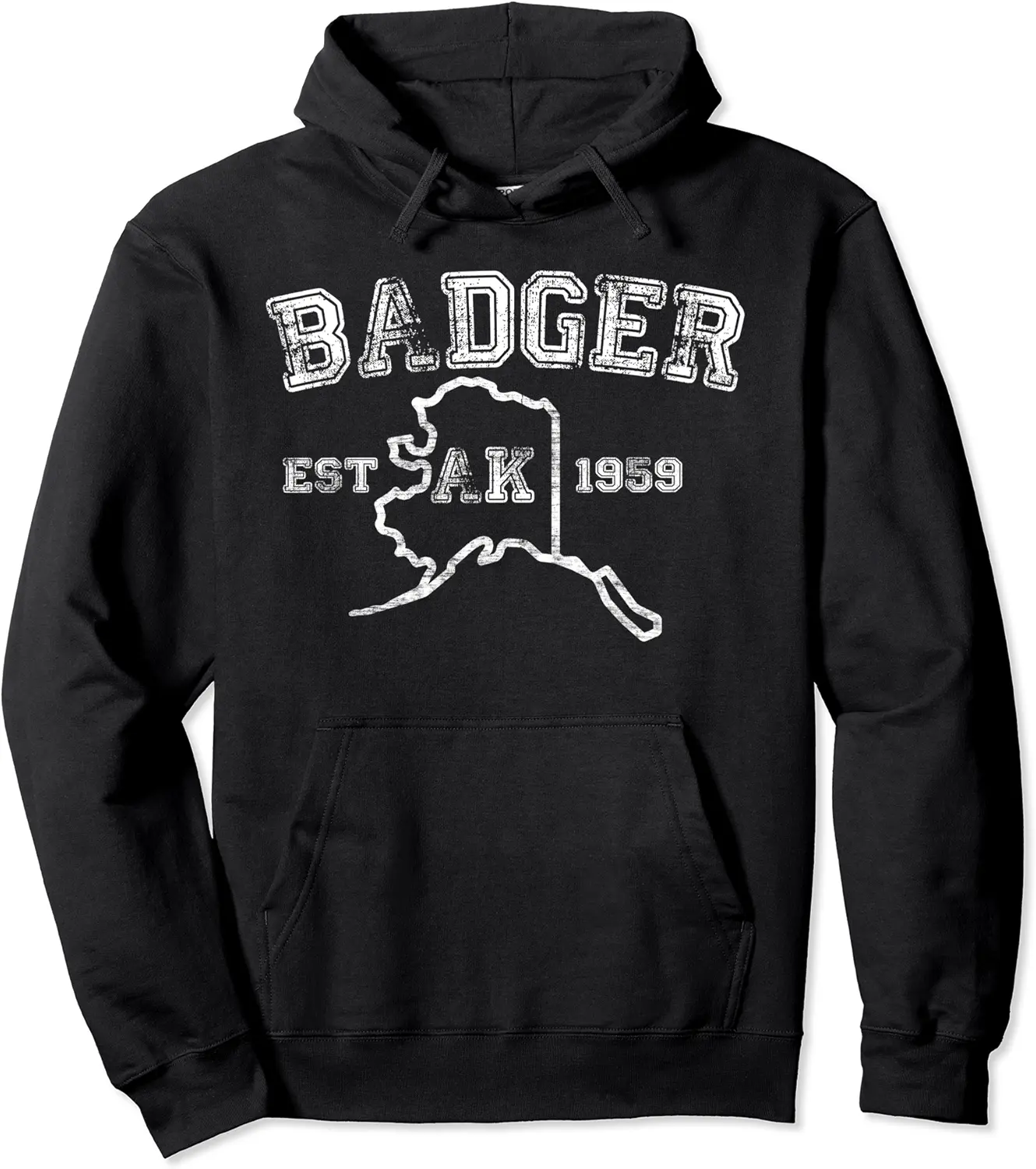 Badger Alaska, Alaskan Eskimo Native Land Polar Bear Moose Pullover Hoodie - Elizabethmc Shop 86B09KBXPB7X