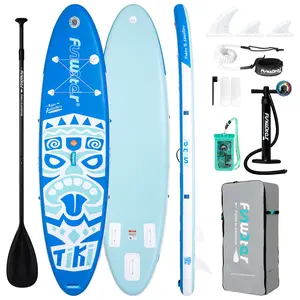 FunWater Inflatable 10'6×33"×6" Ultra-Light (17.6lbs) SUP for All Skill Levels Everything Included with Stand Up Paddle Board, Adj Floating Paddles, Pump, ISUP Travel Backpack, Leash,Waterproof Bag