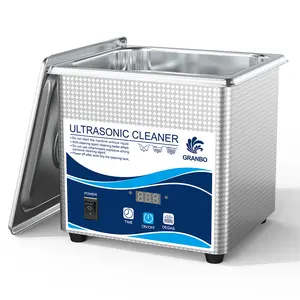 Granbo Ultrasonic Clean 2L Ultrasonic Jewelry Cleaner 40kHz with Knob Timer, 304 Stainless Steel Sonic Cleaner, 110V Ultrasonic Parts Cleaner for Denture Dental Oral Irrigator Parts Glasses