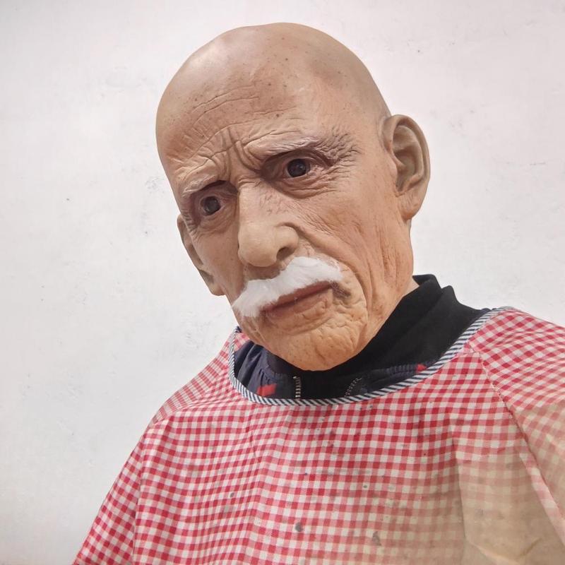 Old Man Mask, Bald Geezer Mask, Funny Man Face Cover, Realistic Mask, Halloween Party Supplies, Masquerade Props, Roleplay Ornament #TOP PICKS