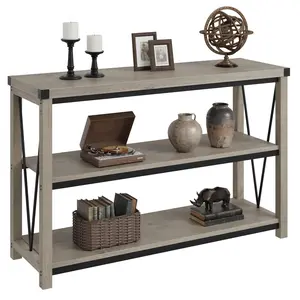 Garvee Farmhouse Style 47-Inch Narrow and Long Console Table with 3-Level Wooden Storage, Slim Sofa Table for Living Room and Rustic Hallway Use, Also Known as Garvee Console Table