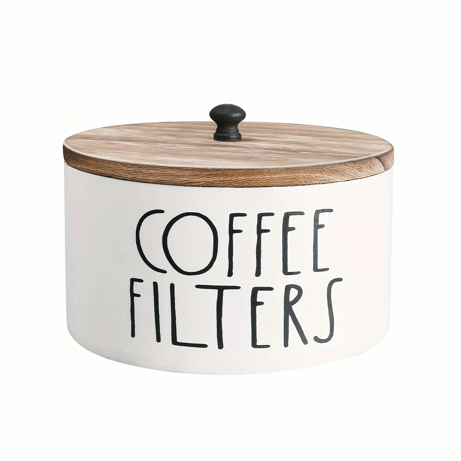 1pc Rustic Wooden Coffee Filter Holder with Lid - Durable and Easy-to-clean Filter and Accessory Storage Container for Kitchen Countertop Decor, Decorative Box