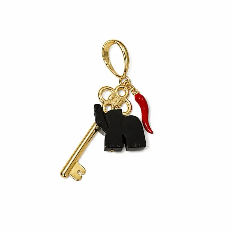 35cm Elephant Protection Charm Pendant with Laminated Metal Coating Elephant Key, Fashion Costume Jewelry for Casual Wear