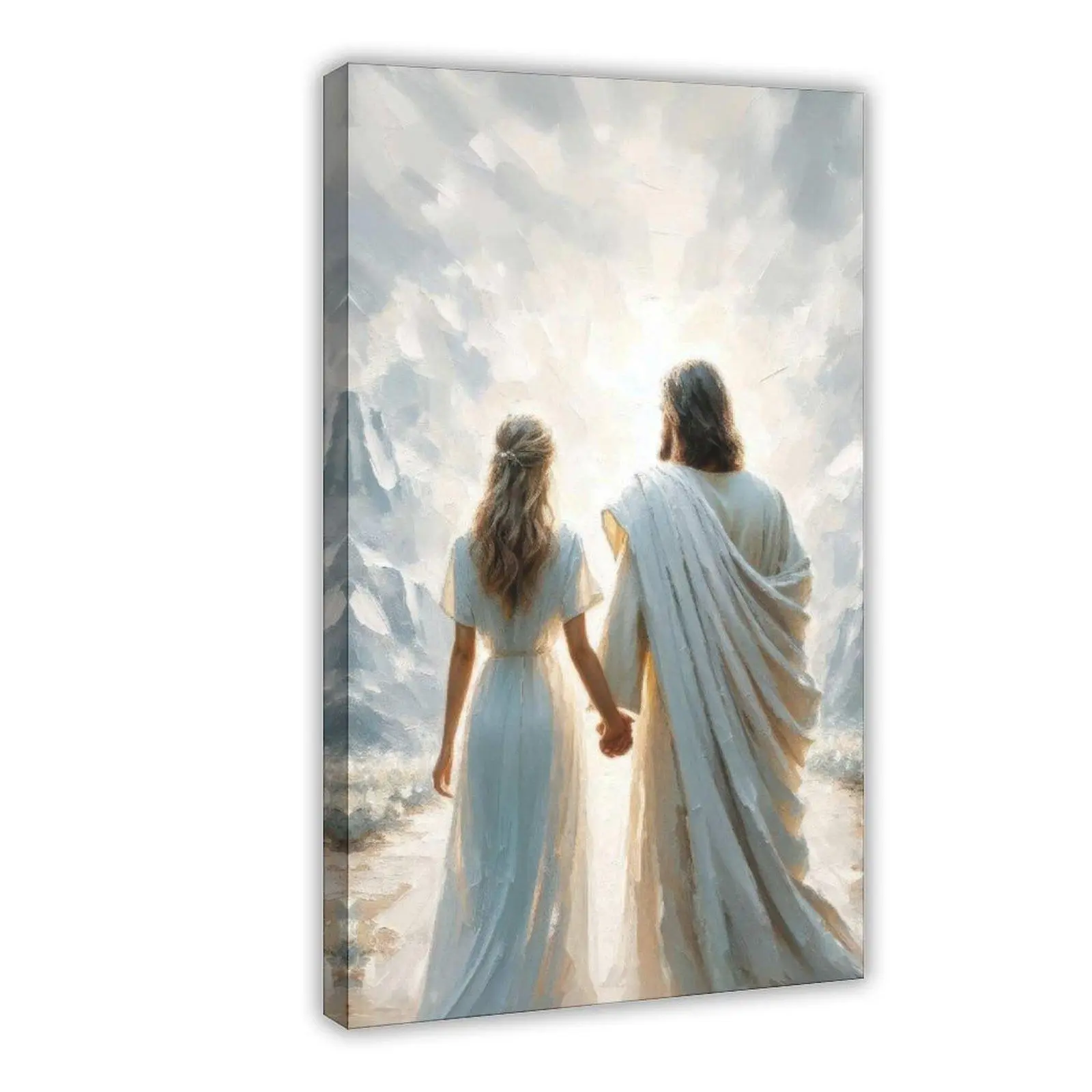 Follow Him Poster, Christian Wall Art, Jesus And Woman Walk, Jesus Picture, LDS Art, Bible Painting, Jesus Print Art, Christian Catholic Prints