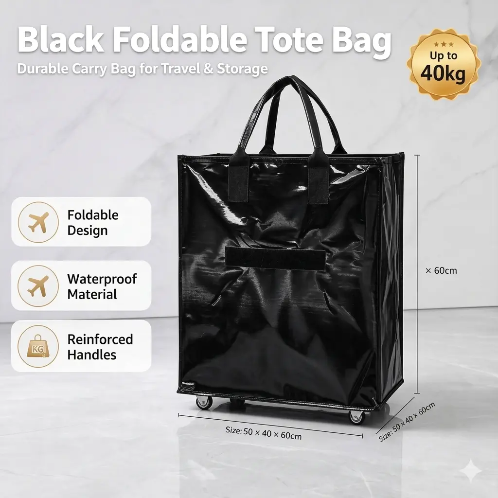 Large-sized handleable handbag,Extra Large Rolling Tote Bag with Wheels & Lid, Foldable Heavy Duty Shopping Cart Bag, Waterproof Utility Bag for Groceries, Travel, Moving & Storage