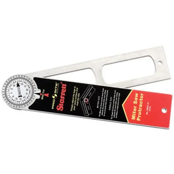 Starrett Round Head Protractor - 12 in Metal Blade, 360° Dial, 1° Graduation, 0 to 90 to 0 Range, Handheld Angle Measuring Tool for Tools & Hardware Uses, Model 67752
