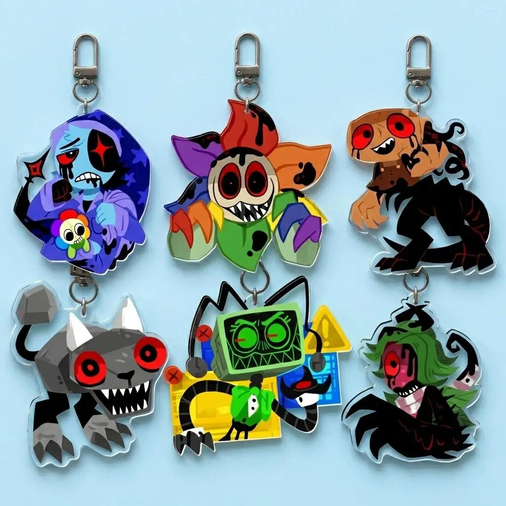 Dandy's World Acrylic Keychains - Dandy, Pebble, Astro, Vee, Shelly, Sprout