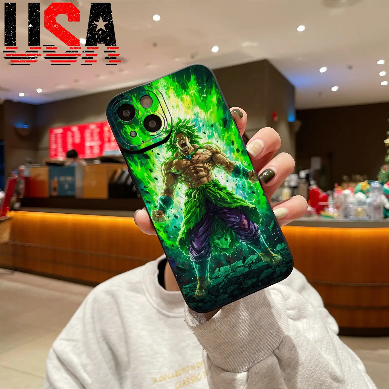 Green Aura Warrior Art Design Silicon TPU Protective Phone Case - Anti-Shock, Light Yet Tough Accessory for iPhone 11/12/13/14/15/16 Pro Max Plus, Mobile Phone Accessories, Iphone 16 Plus