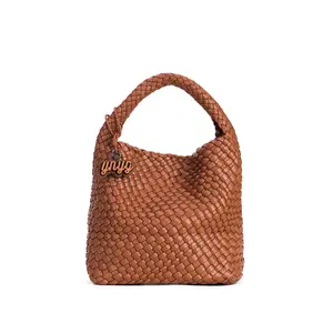 Calliope Handwoven Hobo Bag - Soft Vegan Leather Shoulder Bag, Minimal Everyday Tote, Crossbody Women's Handbag Versatile
