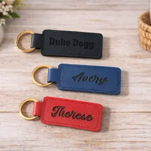 Personalized Leather Keychain.