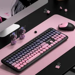 Mofii Wireless Keyboard and Mouse Set, 2.4g Wireless Connection, Wireless Ergonomic Keyboard, Ultra-Thin Full Size Colorful Keyboard and Mouse, Us Qwerty