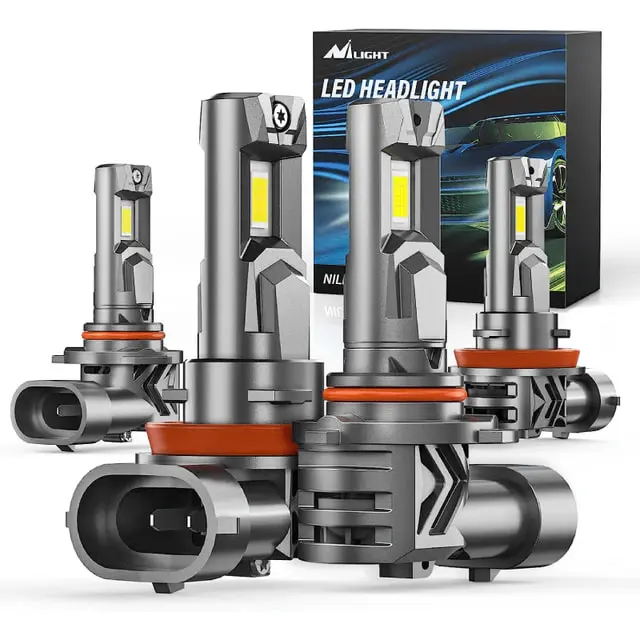Nilight 9005/HB3 | H11/H9/H8 LED Headlight Bulbs E4S Series 200W 40000LM 6500K IP67 | 4 BULBS Super Bright Waterproof Headlamps  dealsforyoudays, Motorcycle Led Lights, High Lumen Headlight