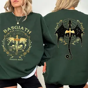 Fourth Wing Double Sided Sweatshirt, Basgiath War College Hoodie, Basgiath War College Gift, Dragon Rider Bookish, Unisex Sweater Pullover Tee
