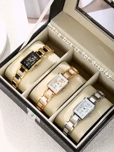 3pcs Women's Watch Set, Stylish and Elegant Design for Everyday Wear, Perfect Gift for Ladies and Girls