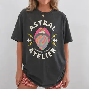 Organic Cotton "ASTRAL ATELIER” Tee, Spiritual Graphic T-Shirt, Third Eye Shirt, Psychedelic Graphic Top, Angel Number 444 Shirt, Unisex T-Shirt [GOTS + OCS Certified]
