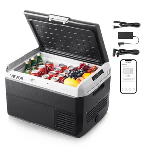 VEVOR 12 Volt Car Refrigerator, Summervibes,Summervibes, 42.3QT/40L Car Fridge, Portable Electric Cooler with -4℉~68℉ Adjustable Temperature, 12/24V DC and 100- 240V AC Compressor Freezer for Outdoor, Camping, Travel, RV