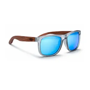 Blue Thunder Handcrafted Eco-Friendly Zebra Wood Polarized Sunglasses with UV400 Protection & Free Case