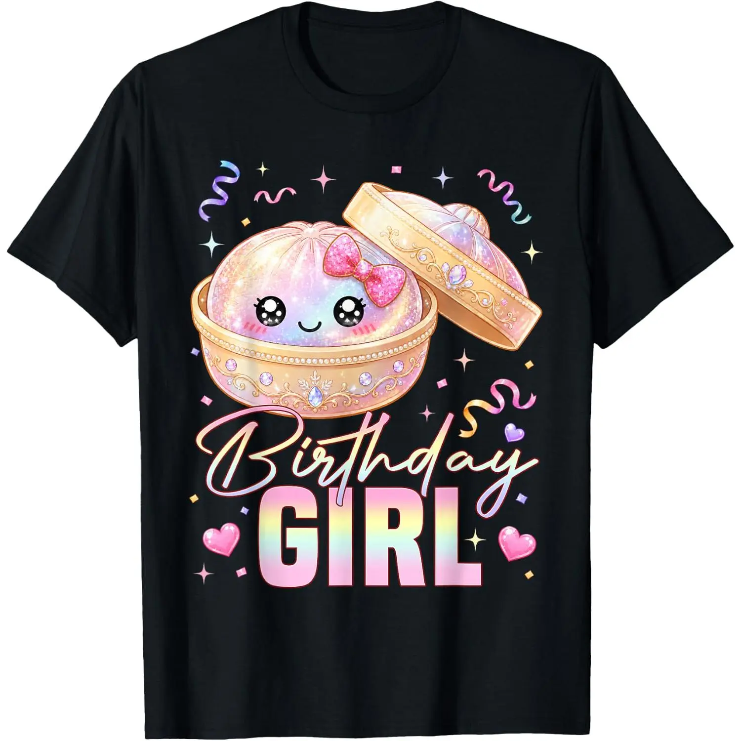 Women's Graphic T-Shirt with Vintage Kawaii Dumpling, Casual 100% Cotton Shortsleeve Round Neck Tops, Everyday Clothes