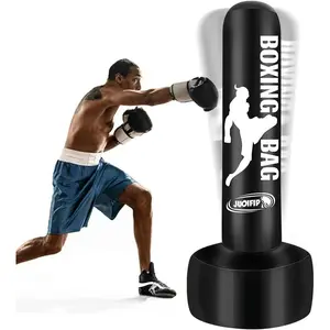 JUOIFIP Standing Punching Bag for Adults 69'' Heavy Bag with Stand Inflatable Boxing Bags Freestanding Kickboxing Bag Equipment for Training MMA Muay Thai Fitness to Use Outdoor Indoor JUOIFIP