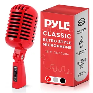 Retro Dynamic Vocal Microphone - Voice Clarity - Built-in Pop Filter Retro Dynamic Vocal Microphone - Voice Clarity - Built-in Pop Filter