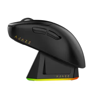 AJAZZ AJ179 TITAN wireless gaming mouse new 8K magnetic base PAW3950 three-mode 8000hz return rate ultra-low latency light speed response adjustable to DPI 42000 400mAh lightweight 58 grams RGB suitable for e-sports games and office