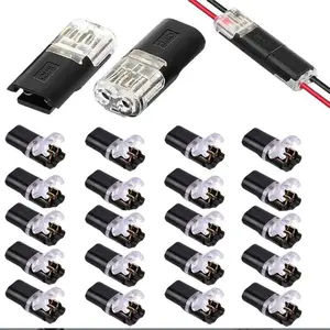 Quick Splice Wire Connectors, 2-Pin Solderless Low Voltage Wire Connectors for 20-22 AWG Cables, Copper Contacts with Clear Housing for Electrical Projects