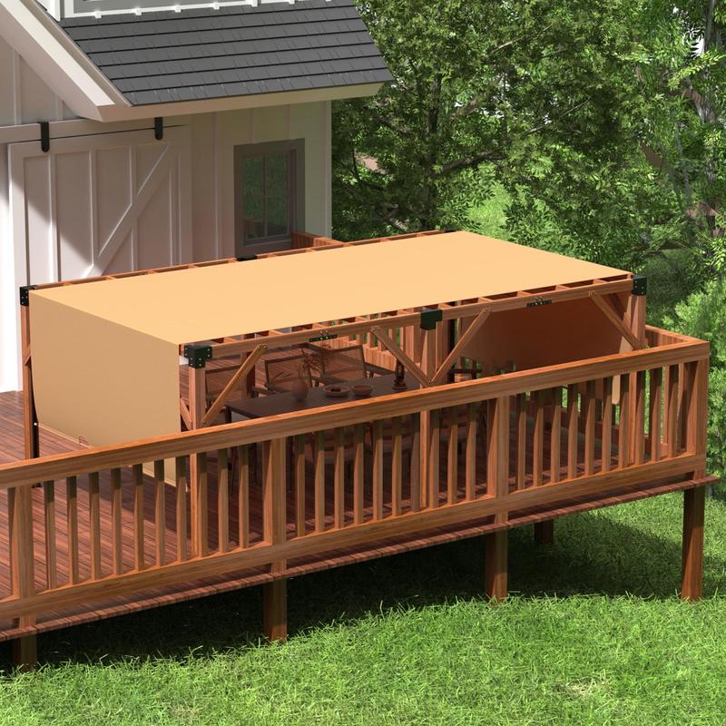 GARVEE 12'X 20' Cedar Wood Pergola with Solid Structure, Retractable Shade Canopy, Patio Pergola for Backyard, Deck, Garden, Outdoor Entertaining