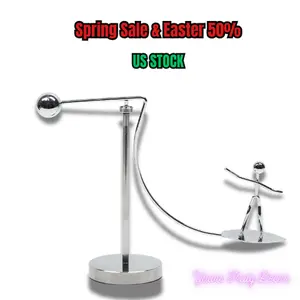 Yours Truly Decor Kinetic Art Balance Toy | Stainless Steel Desk Decor & Stress Relief Tumbler | Office Physics Accessory